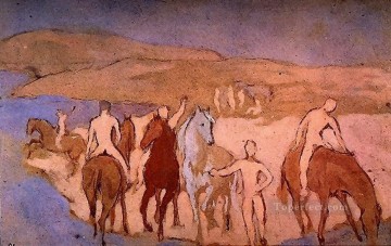 パブロ・ピカソ Painting - お風呂の中の馬 1906年 パブロ・ピカソ